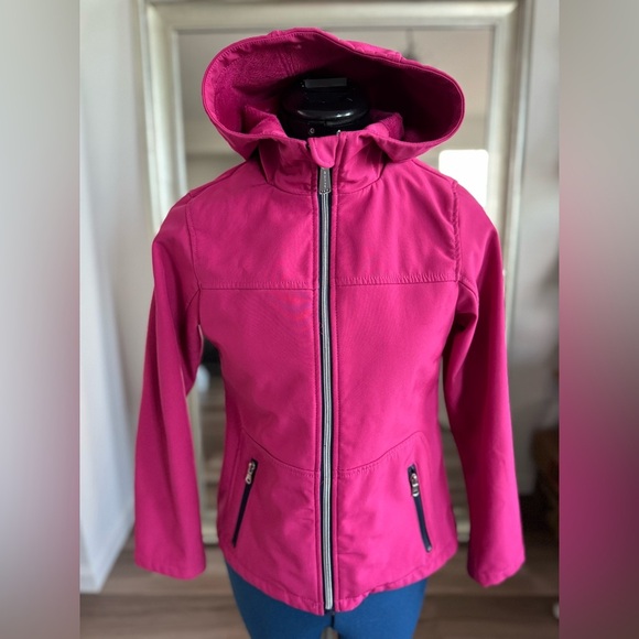 Michael Kors Girls Pink Soft Shell Fleece Lined Coat Jacket Size 14 - Picture 1 of 12